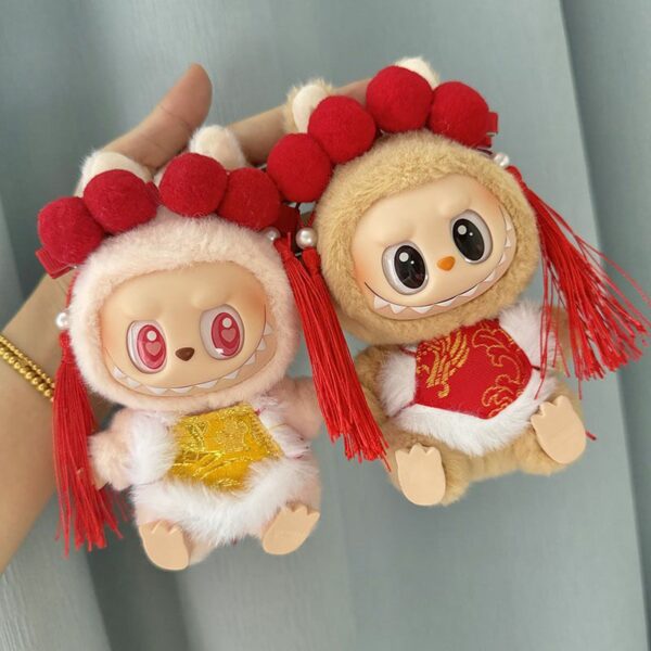 Labubu 17cm Chinese New Year Red Traditional Doll Costume - Image 4