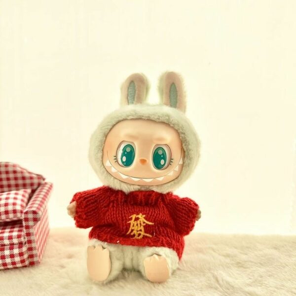 Labubu Keychain Doll Hexagonal Beret Coat Outfit - Image 9