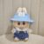 Blue hat + denim strap two-piece set