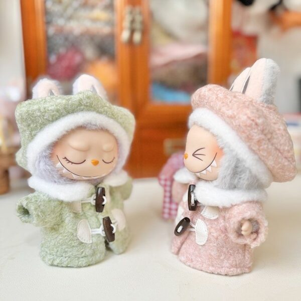 Labubu Keychain Doll Hexagonal Beret Coat Outfit - Image 4