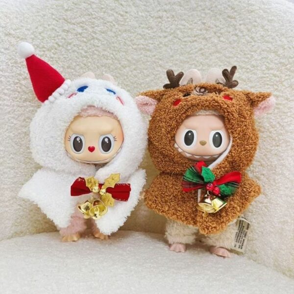 Labubu Keychain Christmas Reindeer Cape Outfit