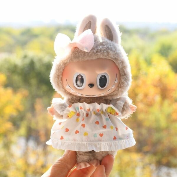 Labubu 17cm Blue Plaid Costume Set Keychain - Image 35