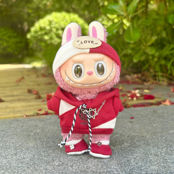 Labubu 17cm Blind Box Trendy Hoodie Outfit Set - Image 7