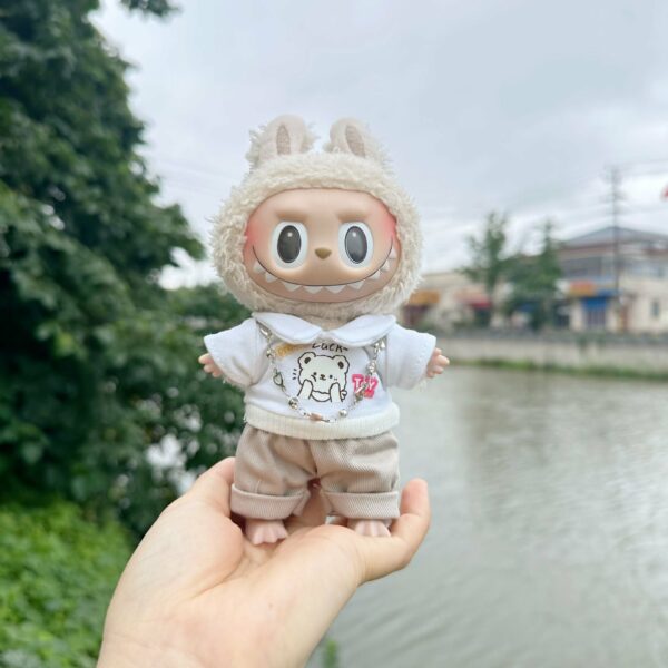 17cm Labubu Blind Box Sheep Overalls Outfit Set - Image 24