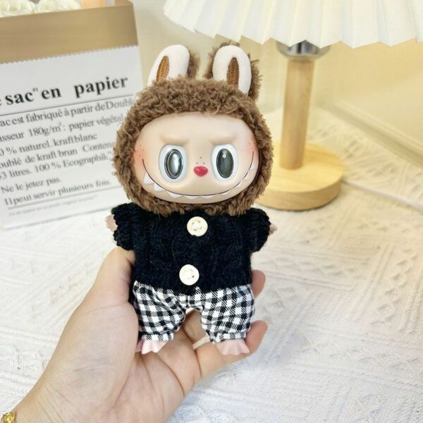 Labubu 17cm Doll Knit Sweater Pants Set Macaron Series - Image 3