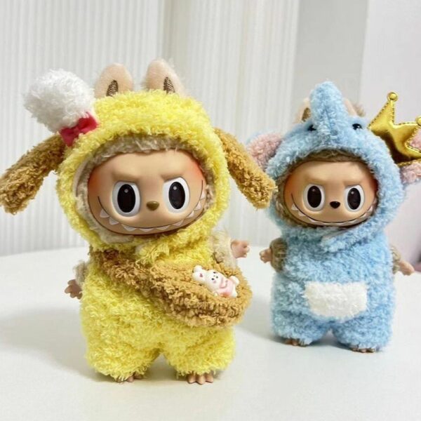 Labubu 17cm Doll Clothes Bear Costume Keychain Set - Image 3