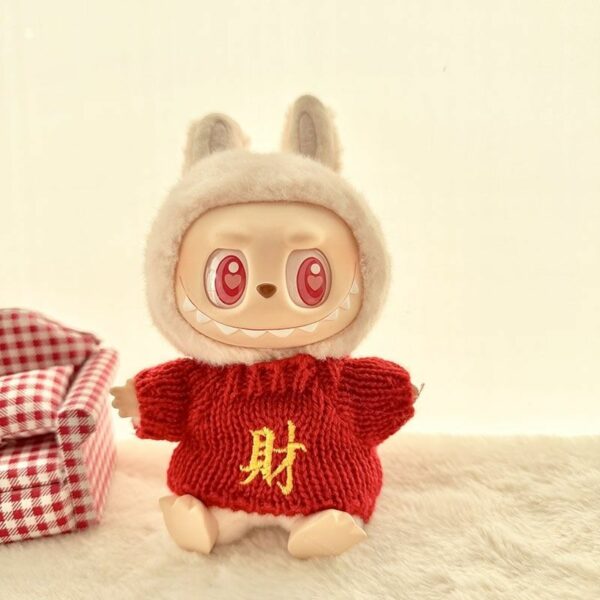 Labubu Keychain Doll Hexagonal Beret Coat Outfit - Image 10