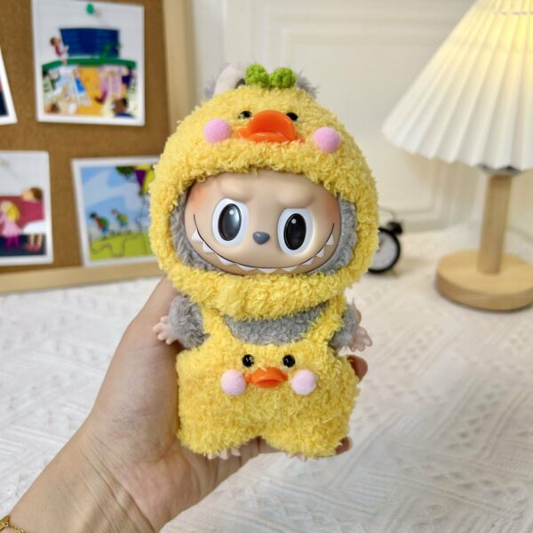 Labubu 17cm Doll Clothes Summer Duck Hat Suspender Set - Image 16