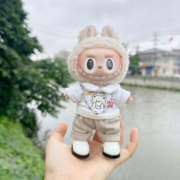 17cm Labubu Blind Box Sheep Overalls Outfit Set - Image 25