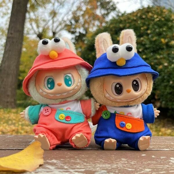 Labubu Keychain Doll Clothes ABC Overalls Outfit Set - Image 4