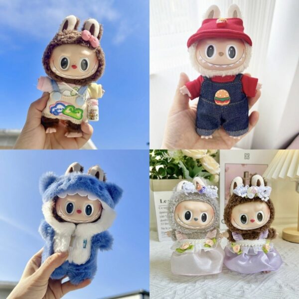Labubu 17cm Doll Clothes Set French Fries Hanfu Frog Design