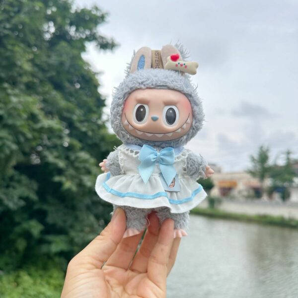 17cm Labubu Blind Box Sheep Overalls Outfit Set - Image 23