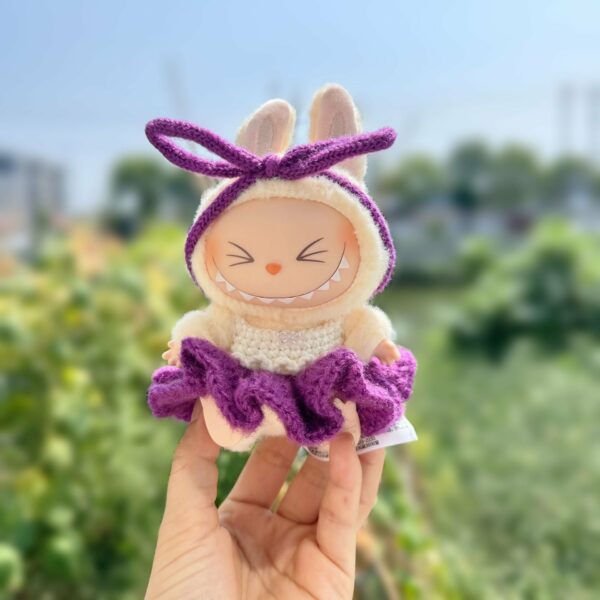 Labubu Sitting Doll Crochet Clothes Hat Set - Image 8