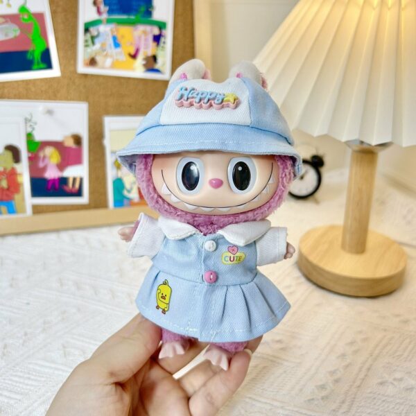 Labubu 17cm Doll Clothes Summer Duck Hat Suspender Set - Image 15