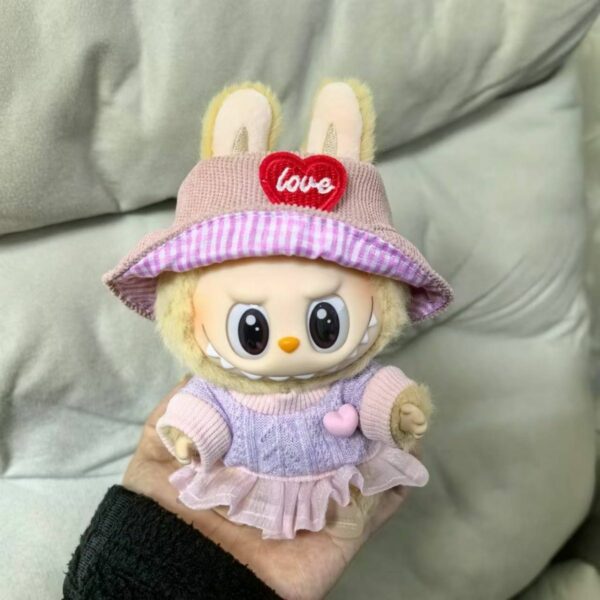 Doll Clothes Heart Pattern Dress for Labubu 15cm - Image 2