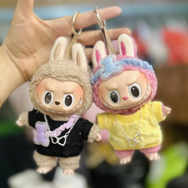 Labubu 17cm Doll Clothes Green Dinosaur Onesie Keychain Plush - Image 5