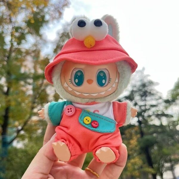Labubu Keychain Doll Clothes ABC Overalls Outfit Set - Image 5