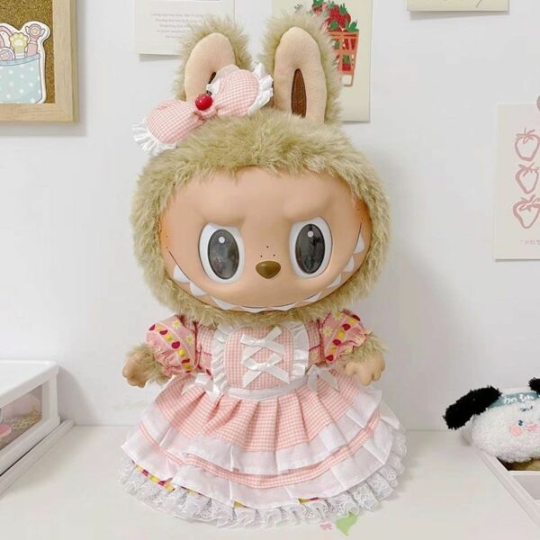 Labubu 38cm Plush Doll Dress MOKOKO Pink Tulip Outfit - Image 5