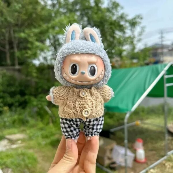 Labubu 17cm Doll Knit Sweater Pants Set Macaron Series - Image 7