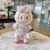 pink princess shoes + pendant pink colorful fragrance + white small c bag