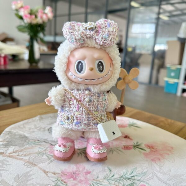Doll Clothes Black Camellia Costume Set with Bag for Labubu - Image 18