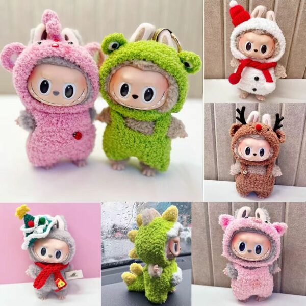 Labubu 17cm Doll Dinosaur Onesie Christmas Costume
