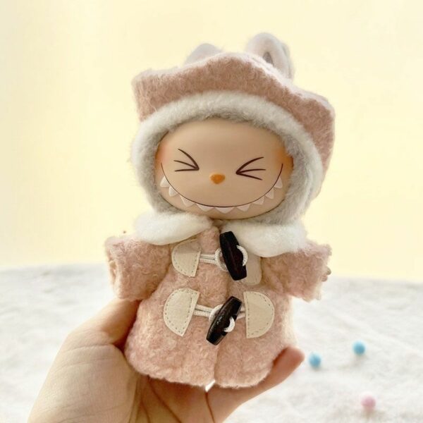 Labubu Keychain Doll Hexagonal Beret Coat Outfit - Image 8