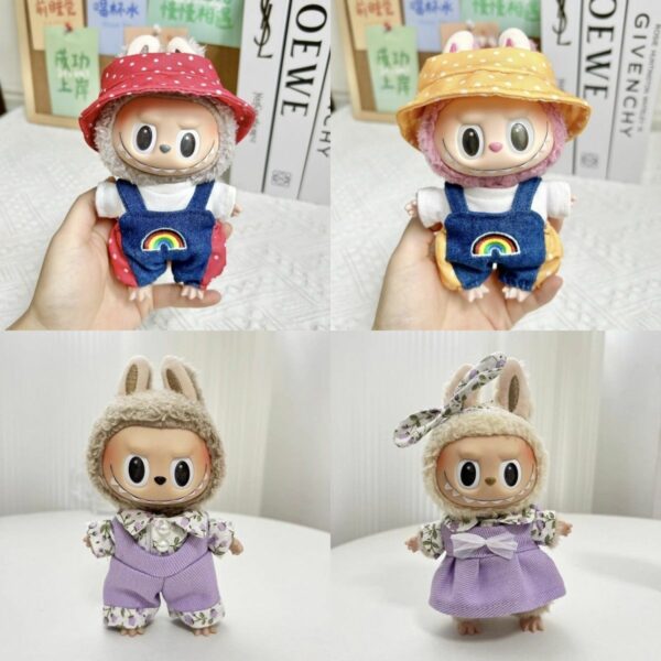 Labubu 17cm Purple Lavender Couple Outfit Doll Clothes Set