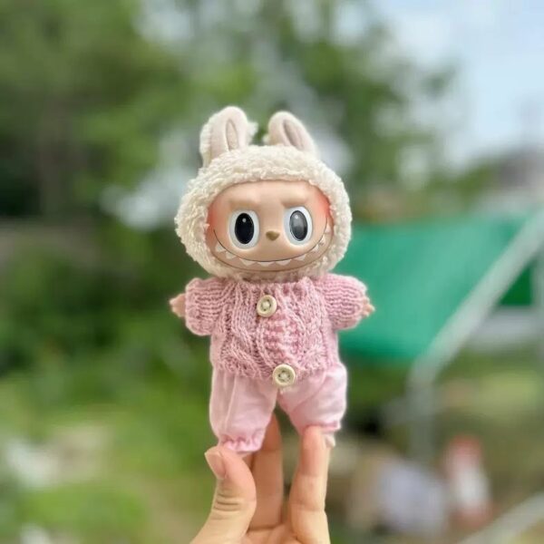 Labubu 17cm Doll Knit Sweater Pants Set Macaron Series - Image 8