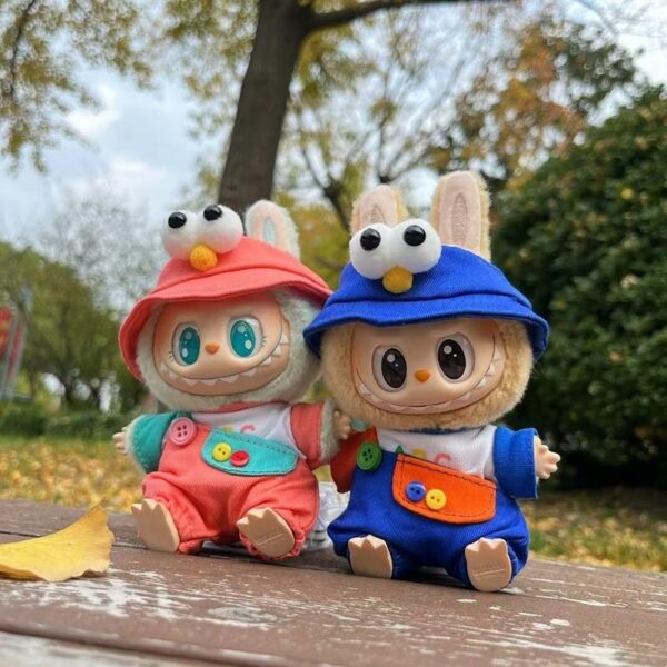 Labubu Keychain Doll Clothes ABC Overalls Outfit Set - Image 3