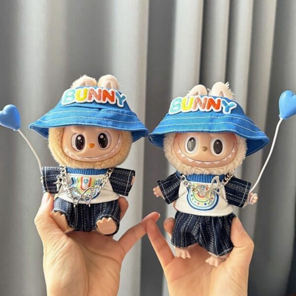 Labubu Doll Clothes - Blue Balloon Outfit Set