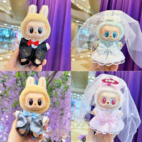 Labubu Keychain Doll Wedding Dress Suit Set