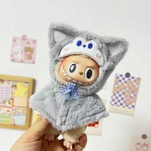17cm Labubu Doll Clothes Cape Cloak Keychain Outfit - Image 8