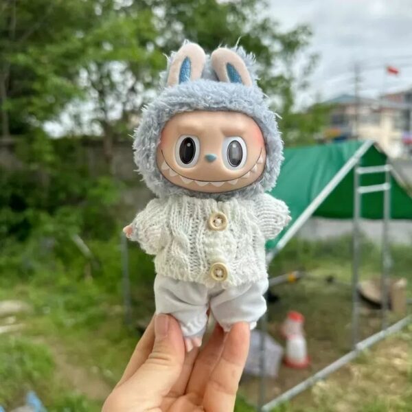 Labubu 17cm Doll Knit Sweater Pants Set Macaron Series - Image 12