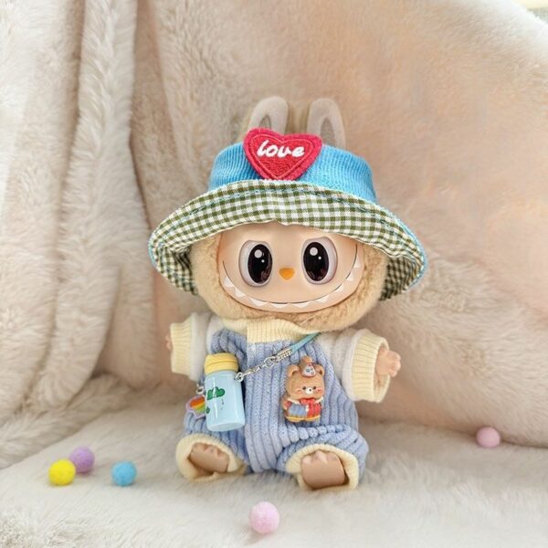Labubu Keychain Heart Hat Water Bottle Romper Set - Image 7