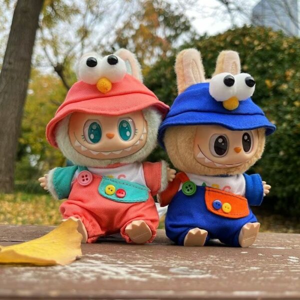 Labubu Keychain Doll Clothes ABC Overalls Outfit Set - Image 2