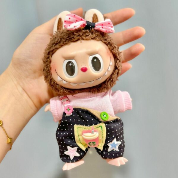17cm Labubu Blind Box Sheep Overalls Outfit Set - Image 7