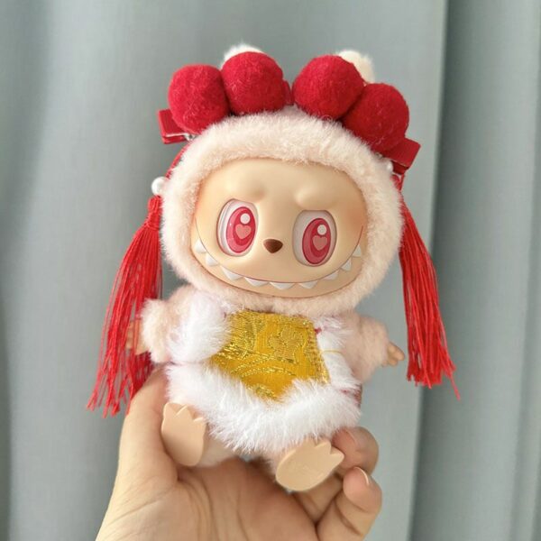 Labubu 17cm Chinese New Year Red Traditional Doll Costume - Image 3