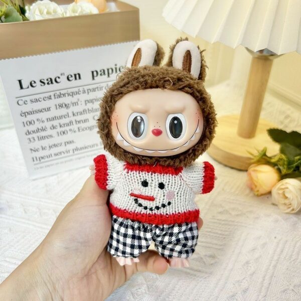 Labubu 17cm Doll Knit Sweater Pants Set Macaron Series - Image 25