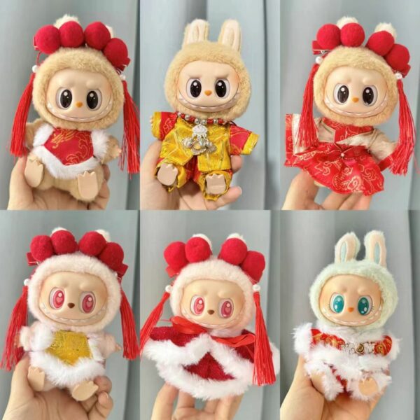 Labubu 17cm Chinese New Year Red Traditional Doll Costume