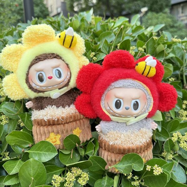 Labubu Doll Clothes - Sunflower Pattern Outfit 17cm