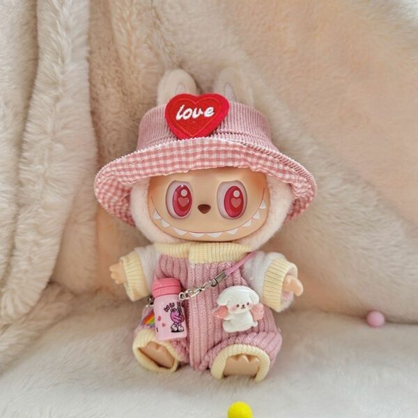 Labubu Keychain Heart Hat Water Bottle Romper Set - Image 8