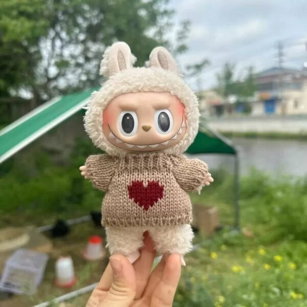 Labubu 17cm Doll Knit Sweater Pants Set Macaron Series - Image 18