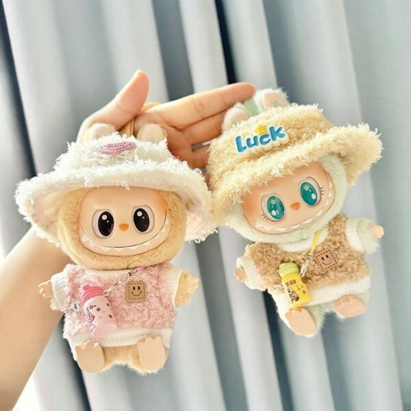 Labubu Keychain Doll Clothes Water Bottle Set