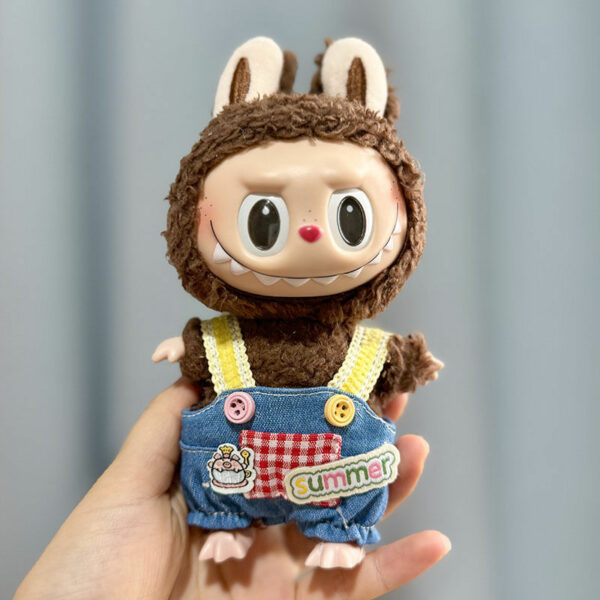 17cm Labubu Blind Box Sheep Overalls Outfit Set - Image 13