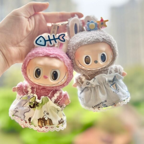 Doll Clothes Keychain Bear Outfit for Labubu 17cm - Image 2
