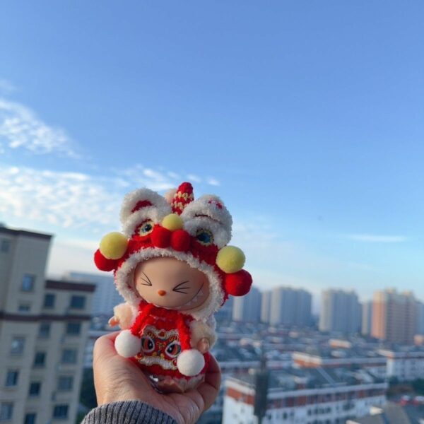 Labubu Doll Chinese Lion Dance Outfit Clothes Set - Image 2