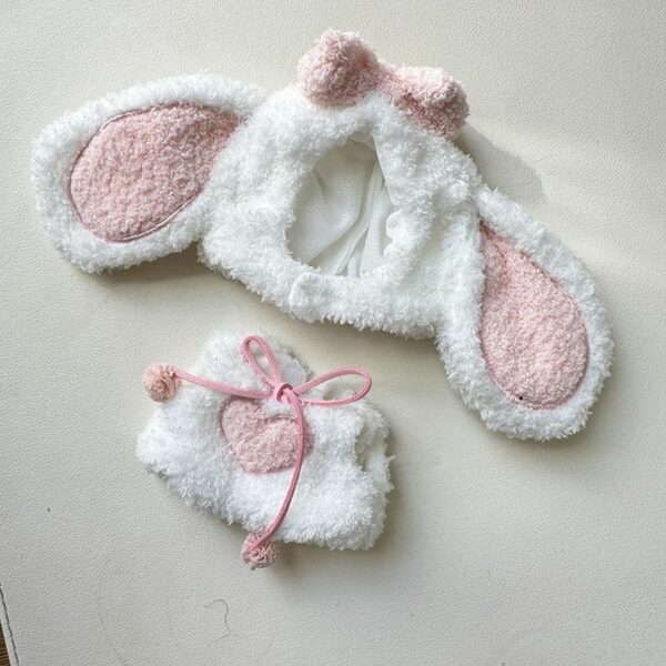 Doll Clothes Bunny Ear Party Outfit Set for Labubu - Image 4