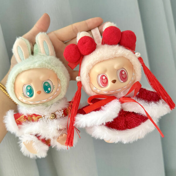 Labubu 17cm Chinese New Year Red Traditional Doll Costume - Image 5