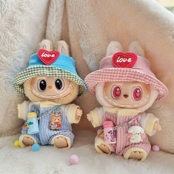 Labubu Keychain Heart Hat Water Bottle Romper Set